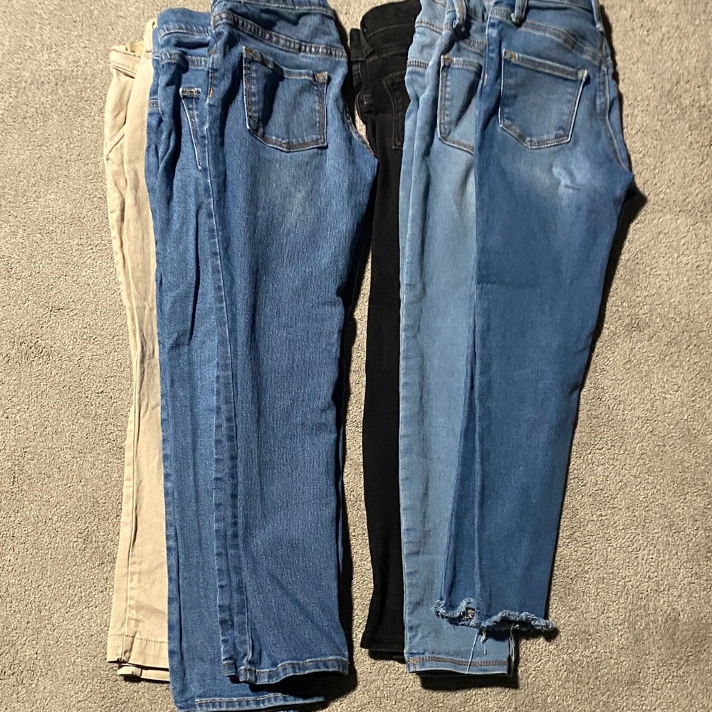 Women’s Slim Straight Jeans - Blue, Light Blue, Black, Tan